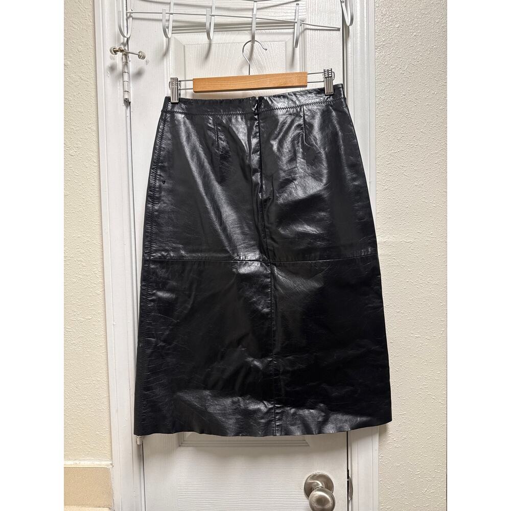 Vintage Y2K GAP Black Leather Pencil Skirt Size Small - Picture 3 of 4